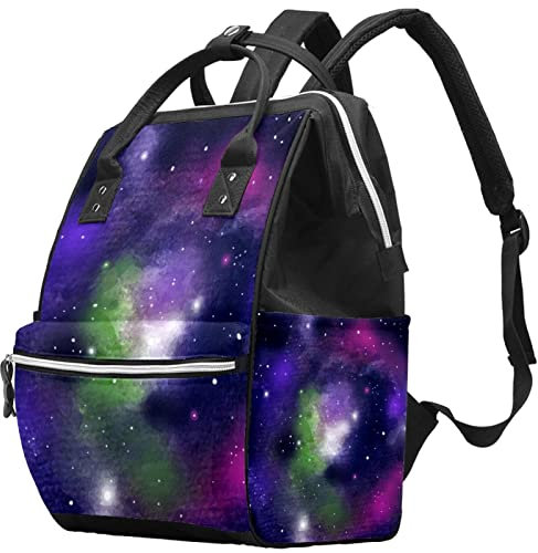 Baby-Wickelrucksack für Mutter, gelbe blaue Banane auf schwarzem Hintergrund, große Wickeltasche, multifunktional, wasserdicht, für Reisen und Arbeit, Mehrfarbig 07