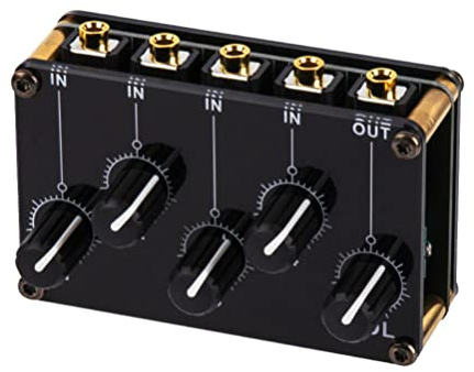 DOITOOL Centro De Mezclas De Entradas Mezclador De Línea Estéreo Mini Mezclador De Audio Portátil Para Sistema De Mezcla De Canales