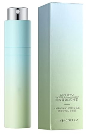 Keptfeet Spray per la Cura 'alito, Spray Orale Totale, Nebbia Tascabile alla Menta Fresca per l'alito Fresco Spray rinfrescante per l'alitosi alla Menta Senza Zucchero Portatile 5 Gusti 11 ml