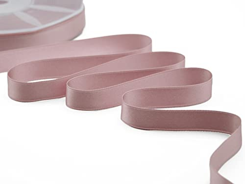 Furlanis - Doppelsatinband, Italienische Gewebe - Antiquarisch Rose, 16 mm x 25 m