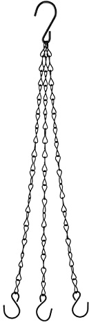 YOKIVE Hanging Chains, 3 Point Holder Adjustable Extension Chains with 2 Size S Hook, Great for Flower Pots, Plant Basket, Lantern (Black, 12.99-Inch)