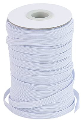 EVYIENEN 6mm Elastique Plat Blanc，45m Elastique Couture Bande Elastique pour la Couture et Le Menage Artisanat Tissus Coudre