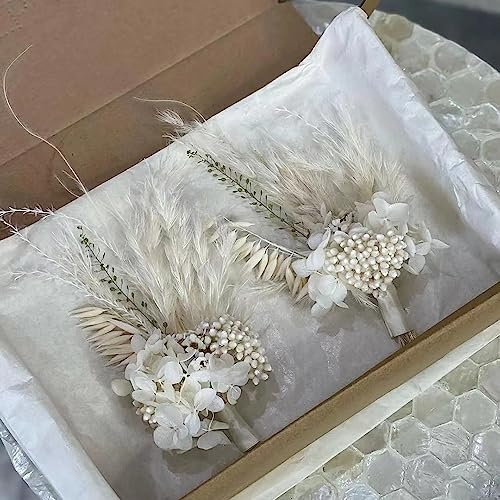 ASMEIR Flores Naturales de Lujo Hortensia preservada Ramo de Novia Ramo de Novia Mini Ramo (Color : 2pcs 12-15cm)