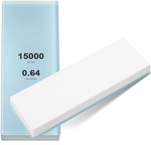 WILLBOND Piedra de afilar de vidrio de 2 3/4 pulgadas de ancho x 8 3/4 pulgadas de largo, grano de piedra de afilar de un solo lado de 0.2 pulgadas de grosor, piedra de afilar húmeda (15000#)