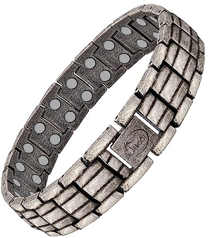 JEROOT Magnetarmband Herren, Titanstahl Magnet Armband Heilung Herren mit Ultra-Stärke Magnetische Armbänder, verstellbares Armband mit Entfernungswerkzeug und Schmuck-Geschenkbox (3500 Gauss)