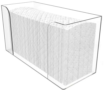 Kopinma Countertop Paper Towel Dispenser, Fold Hand Towel Dispenser, Clear Guest Paper Towels Holder, Tissue Paper Towel Napkin Serving Tray for Kitchen Bathroom Hotel Toilet, 29 * 10.6 * 17cm