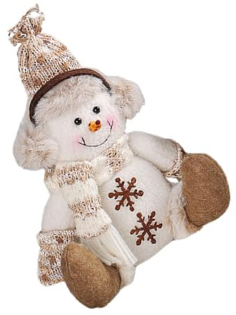 MUCKLILY Weihnachtsdekorationen Plüsch-Schneemannfiguren Stofftierpuppe Spielzeuge Wohnkultur Weihnachtsschmuck für den Tisch Weihnachtsszene Requisite Fenster Statue Requisiten