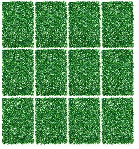 soudesileim 12 Stück Pflanzenwand, 60 * 40cm Pflanzen Wand Matte mit künstlichen Pflanzen, Künstliche efeu Hecke Sichtschutz, UV-Geschützt Wand Dekoration|Vertikaler Garten (Verschlüsselung)