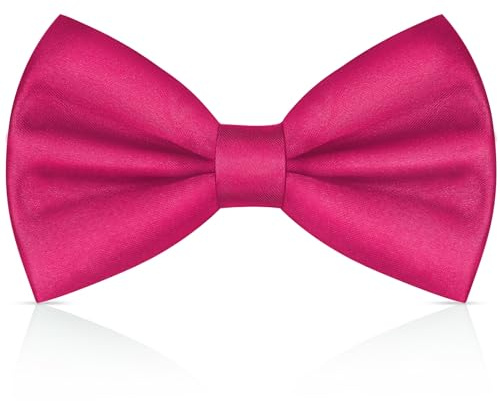 URAQT Papillon Uomo, Pre-Legati In Tinta Unita per Bambini Adulto, Elegante Papillon Adatto Celebrazioni, Feste, Lavoro, Matrimoni(Rosa)