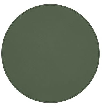 Eglooh - Apollo - Runde Schreibtischunterlage aus echtem Leder Grün cm 50x50 - Handwerkliche Nähte und rutschfester Boden - Made in Italy