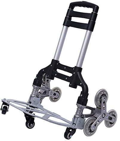 Klappbar Treppenkarre 6 Räd Treppensteiger Aluminium Sackkarre Stapelkarre Wagen,Für Häuser, Kleine Geschäfte, Supermärkte, Einkaufszentren, Fabriken