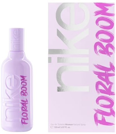 NIKE - Floral Boom 150 ml, Colonia Mujer, Perfume Formato Spray, Eau de Toilette Natural y Femenina, Aroma Almizclado Floral, Fragancia Dulce, Intensa y de Larga Duración