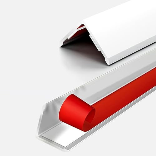 Raouoae Fliesen-Eckprofil Aluminium 3 Stück 80/100/120/140/150 cm Metall-Winkelkantenprofil Für Arbeitsplatten Wandpaneele Türrahmen Schutzkanten Für Fliesen Und Renovierungen(White,L:31.5 W:0.8in)