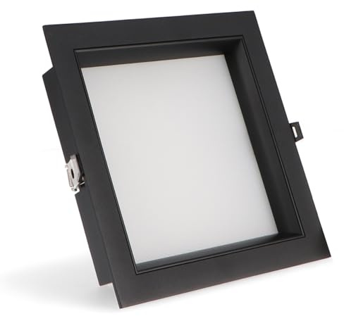 ONSSI LED-Deckeneinbauleuchte 30W 3300lm,Quadratisch 230x230 mm,(CCT-Änderung in Weiß-Neutral-Warm), vertiefter weißer Rahmen