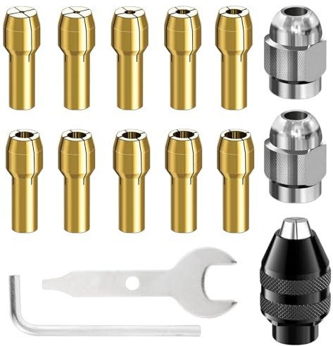 15 Pezzi Mandrino Trapano Accessori, Varie Misure Mandrino Per Trapano In Ottone Cambio Rapido Da 0,8 mm a 3,2 mm Set Di Mandrino Autoserrante Pinze Accessorie Per Accessori Utensili Rotanti