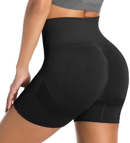 Getervb Sport Shorts Damen Scrunch Kurze Leggings Damen High Waist Gym Shorts Booty Sporthose Po Push Up Kurz Radlerhose Sexy Blickdicht