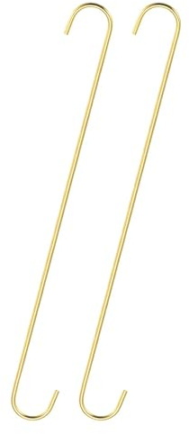 Unifizz S-Haken, 400 mm, extra lang, robuste Metallhaken, 6 Stück Stahlbügel für den Innen- und Außenbereich im Garten, Schrank, Werkstatt, Küche, Gold