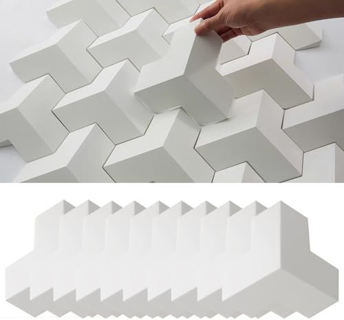 Oracra Panneau Mural 10 Panneaux Muraux Imperméables pour Décoration Murale Intérieure, Revêtement Mural UHP Blanc, Lambris, Fond de Mur TV/Plaque de Bureau Effet 3D