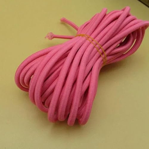 Cuerda elástica redonda resistente de 5/10/20 metros, 5 mm, colorida, alta elasticidad, banda de goma para coser accesorios de ropa, color melocotón, 80, 5 mm, 10 metros