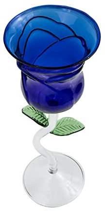 Mobestech Verre à Cocktail Pour Fête De Rose Bleu Verre à Vin Gobelet Décoratif De 250 Ml Usage Maison Et Bar Coupe à Vin Élégante