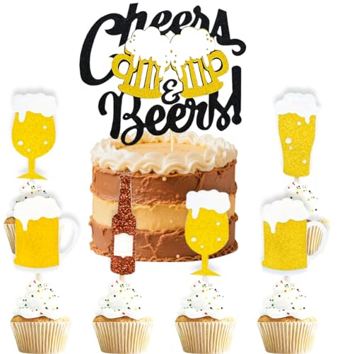 25 piezas Decoración cupcakes Oktoberfest,SANYUANHE Toppers temáticos Oktoberfest,Adornos para cupcakes fiesta cerveza,Adecuado para cumpleaños infantiles,bodas y fiestas temáticas de cerveza