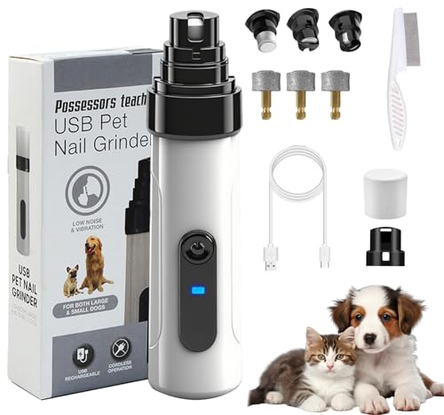 Gonggi Silent Groom Pro Dog Nails, 2026 New Electric Dogs Nail Grinders, Pet Claw Grinder for Small Medium Large Dog Cat with 3 Replacement Grinding Heads