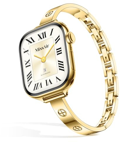 Missair Kompatibelt med Apple Watch, armband, 42 mm, 41 mm, 40 mm, 38 mm, 46 mm, 45 mm, 44 mm, 316L rostfritt stål, damarmband, lyxig stil, ersättningsarmband för iWatch Series 11 10 9 8 7 6 5 4 3 SE