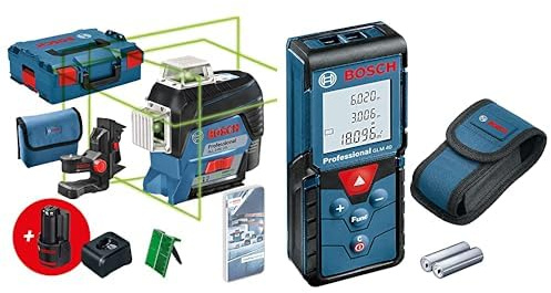 Bosch Professional 12V System laser lignes GLL 3-80 CG & Bosch Professional télémètre laser GLM 40