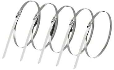 Bridas de acero inoxidable, 100 bridas de metal resistentes con autobloqueo, de acero inoxidable de 11.8 pulgadas para maquinaria, vehículos y más