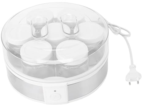 HEEPDD Yogurtiera, Macchina per Yogurtiera Elettrica da 20 W per ABS e Materiali in Vetro Yogurtiera Portatile con 7 Tazze per Marmellate Budini Gelati Frappè