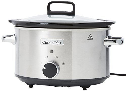 Crockpot Olla de cocción lenta manual | Para preparar multitud de recetas | 3,5 L | Cromado, Plateado [CSC028]