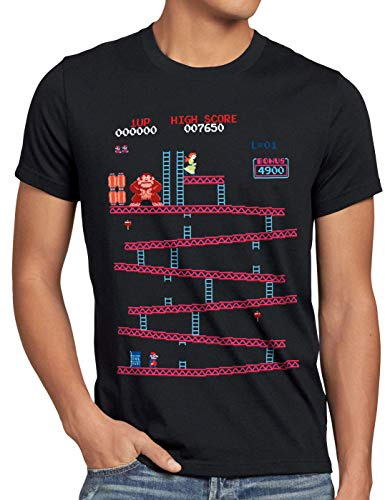 style3 Retro Kong Camiseta para Hombre T-Shirt Donkey Geek NES Nerd Gamer