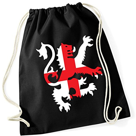 Hippowarehouse Football lion england flag Drawstring CottonSchool Gym Bag 37cm x 46cm, 12 litres