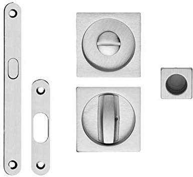 Kit Maniglia + Serrature per porte scorrevoli marca LINEA CALI' Articolo 195KT CROMO SATINATO