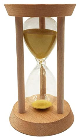 PETSOLA 20 Min Oblique Bois Sablier Sablier Sable Horloge Minuterie Outils de Chronométrage Bleu - Jaune, 20 Minutes