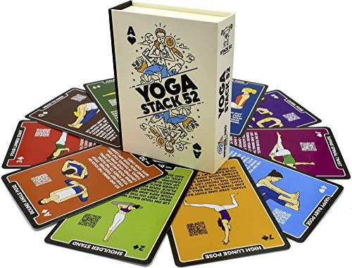 Stapel 52 Yoga-Übungskarten: Entworfen von einem zertifizierten Yogalehrer. Videoanweisungen enthalten. Anfänger bis Fortgeschrittene Posen und Asanas