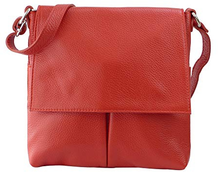 SH Leder Echtleder Umhängetasche Schultertasche Crossover aus Gernarbt Rindleder 26x25cm Kim G182