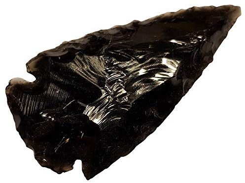 Unbekannt Obsidian Pfeilspitze 8-10cm handgeschlagen