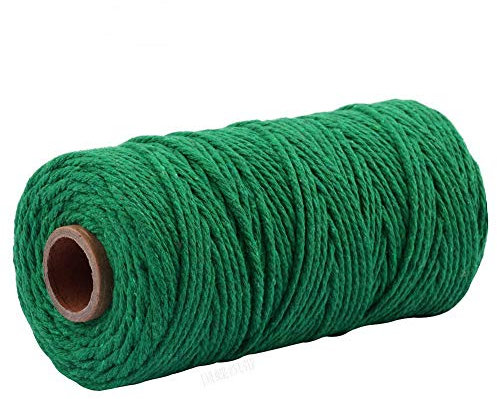 MoonyLI Makramee Schnur farbige Baumwollschnur 4 Stränge Twist Baumwollseil Naturbaumwollseil (3 mm x 100 Yard)