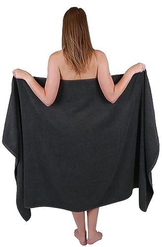 Betz Badhandduk stor XXL badhanddukar bastuhandduk Dresden 100 % bomull olika storlekar färg mörkgrå storlek 100 cm x 200 cm