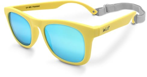 JAN & JUL Girls Sunglasses for Kids, UV400 Protection with Adjustable Strap (M: 2-6 Years, Lemonade Aurora)