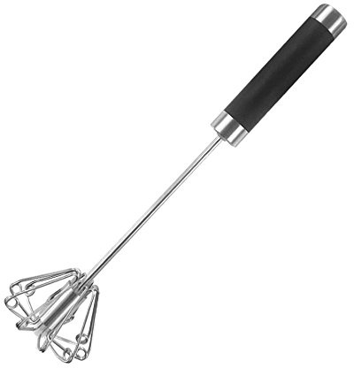 Semi-Automatic Spin Rotary Whisk and Hand Push Egg Beater, Stainless Steel Hand Baking Mixer, Cooking Utensils for Blending, Whisking, Beating
