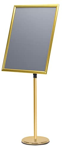 HBLZGBL Infoständer A2 Aluminium Plakatständer Höhenverstellbar Posterständer Informationsständer Präsentationsständer Werbeständer (Color : Gold)