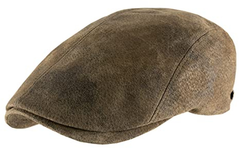 Aurega - Flatcap, Schiebermütze, Newsboy Cap wasserabweisend Napoli Leder Vieilli - Size 58 cm