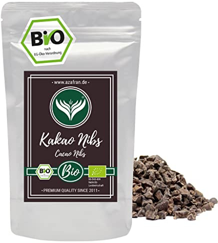Azafran BIO Cacao Nibs roh | Kakaonibs | Nibs aus Kakaobohnen | Kakao Stücke 250g