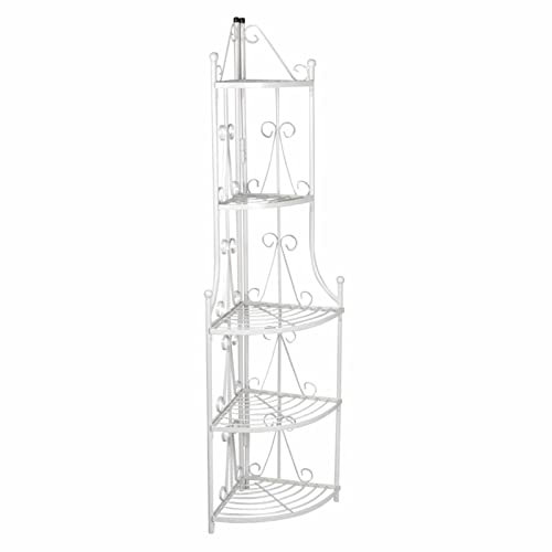 Yolola Supporto per Piante Porta Piante ad Angolo, Portapiante Portafiori, Scaffale per Fioriera Piante Fiori, Scaffale Portafiori, Portafiori da Interno, Bianco