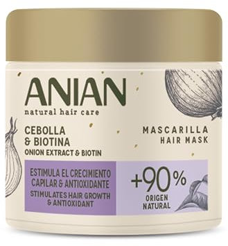 ANIAN - Mascarilla Cebolla y Biotina, 350 ml, para Cabello Quebradizo, Fortalece la Fibra Capilar desde el Interior, Evita la Rotura del Cabello, No Huele a Cebolla
