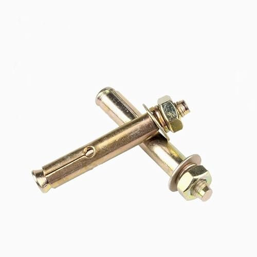 Ankerbolzen, Spreizhülsen-Ankerschraubenbolzen, verzinkter Keilanker aus Kohlenstoffstahl, Spreizbolzen M6 M8 M10 M12 M14 (2/6/10 Stück) (Länge: 60 mm, Größe: M6 10 Stück) (Farbe: 80 mm, Größe: ( Colo