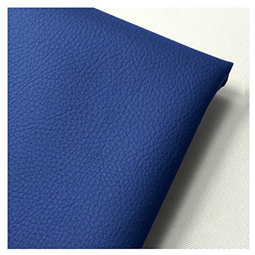 160cm Breiter Kunstleder-Polsterstoff Meterware Litchi Texture Wasserdichtes Vinyl-Kunstleder für Autositze, Sofastuhlmöbel, Basteln(Color:blau)
