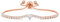 Philip Jones Rose Gold Plated Heart Solitaire Friendship Bracelet Created with Zircondia® Crystals